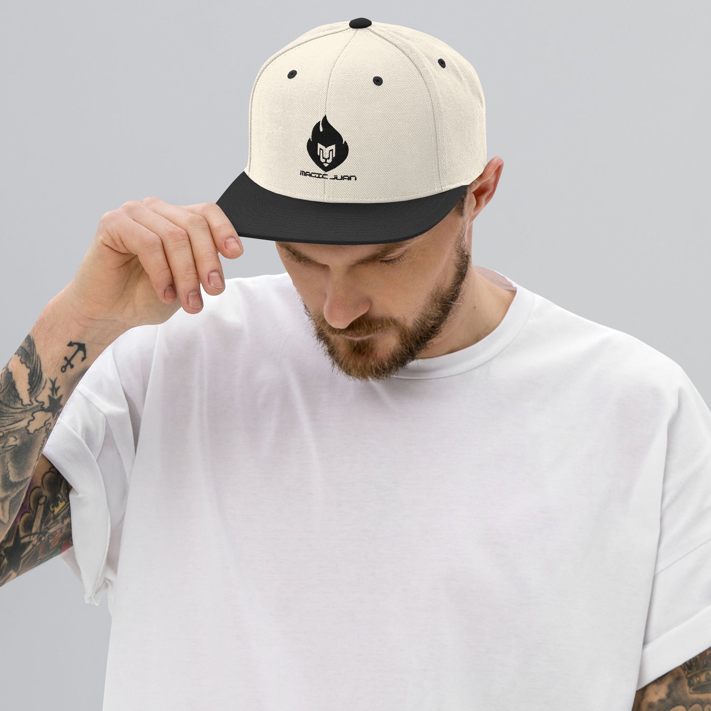 MJ Fire Logo 2 Tone Snapback Cap